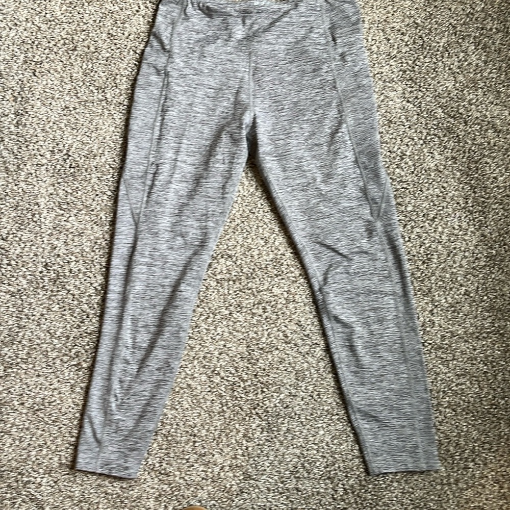 Gray Heather leggings two pockets on each side 24 inseam 14 inch waist​​